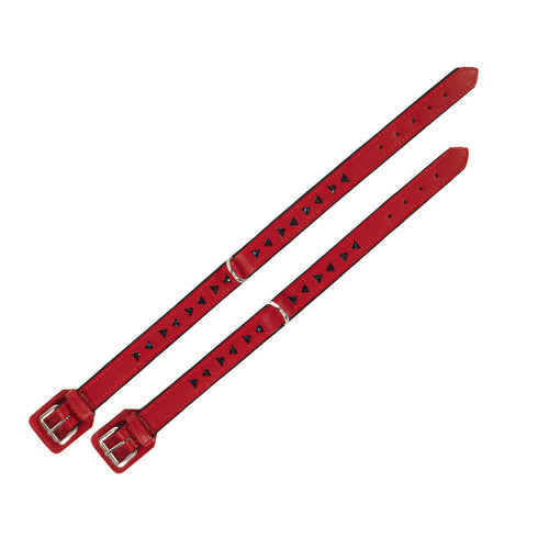 SiaLinda Premium Lamm- und Rindsleder Halsband rot schwarz mit Glitter - Made in Italy - SiaLinda.com